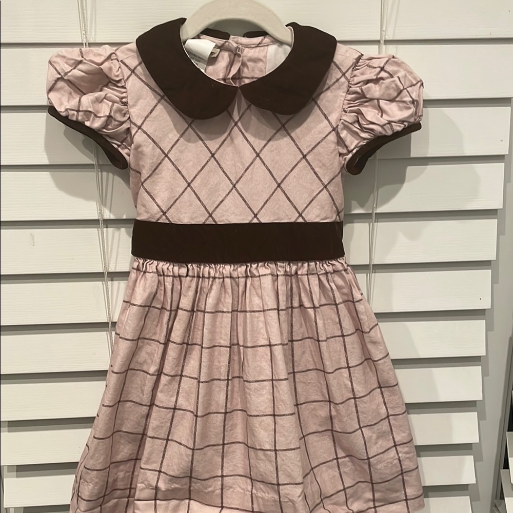 Pink and Brown Plaid Dress